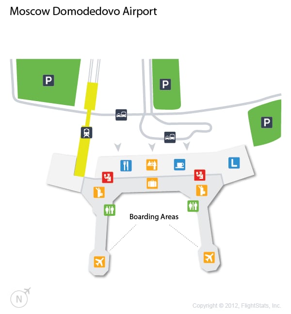 Mapa do aeroporto e do terminal de Domodedovo (DME)